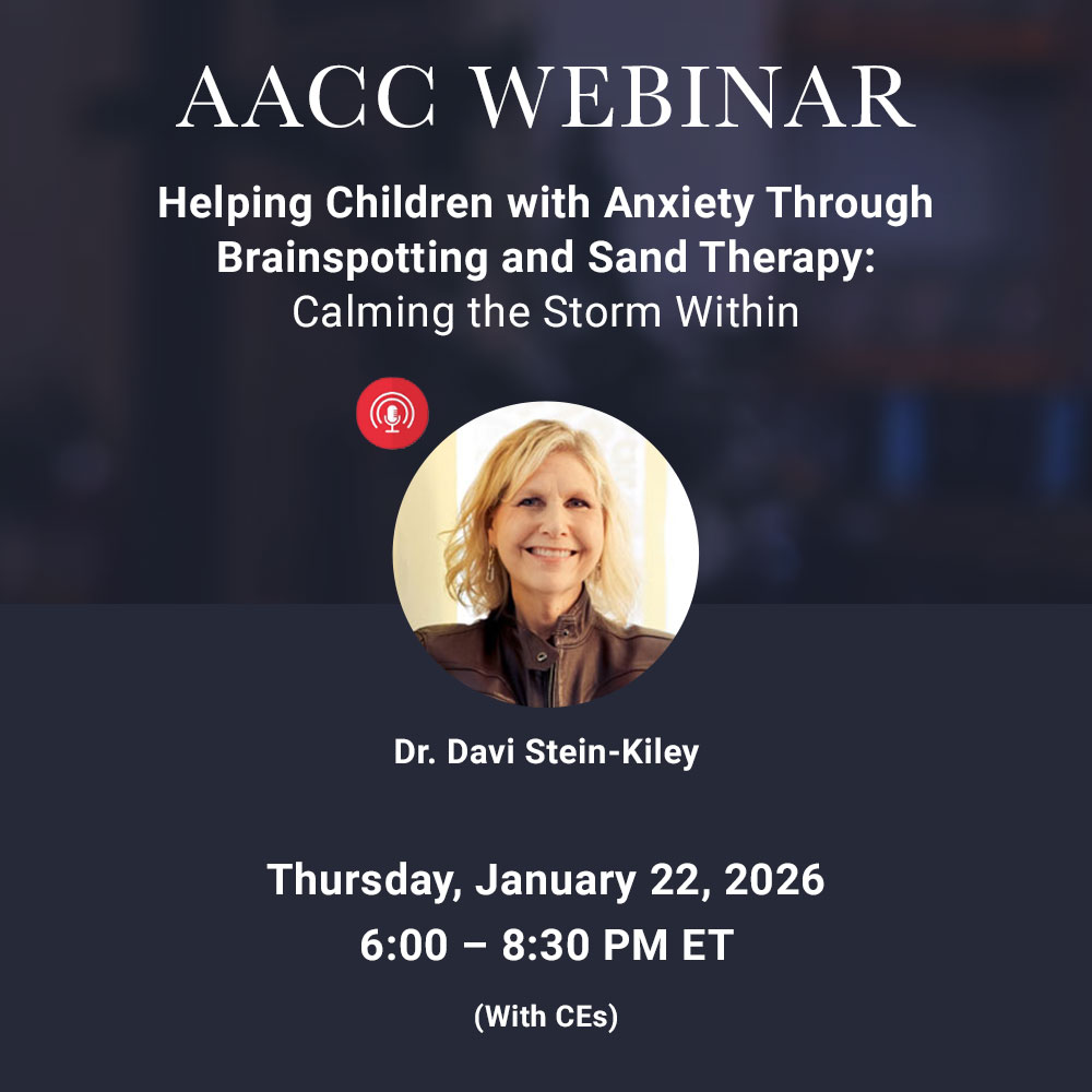 Davi Stein-Kiley, PhD, RPT-S⢠LCSW, LMFT, LCAC<br>Helping Children With Anxiety through Brainspotting and Sand Therapy: Calming the Storm Within<br>Thursday, January 22, 2026<br>6:00 ā 8:30 PM ET